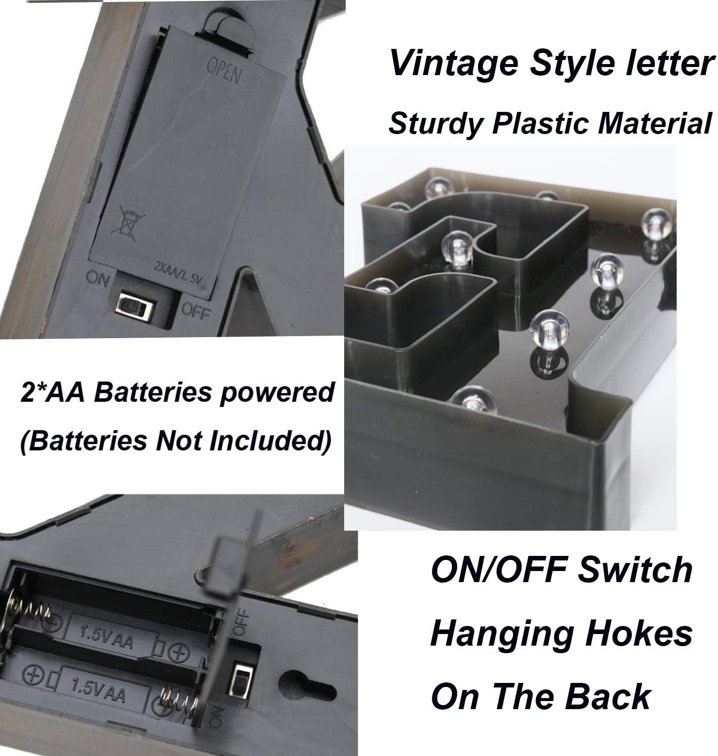 Light Up Black Alphabet Marquee Letters Sign LED Marquee Number Lights Sign for Night Light Home Bar Christmas Lamp Wedding Party Birthday Decoration J