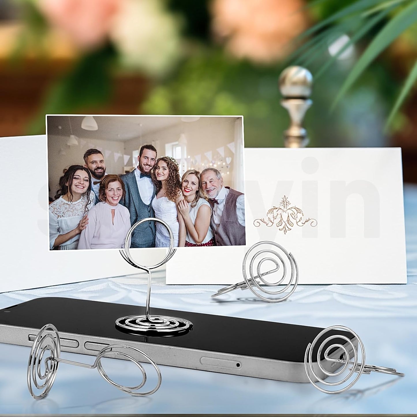 30PCS Table Number Holders Place Card Holder - Photo Holders for Tables, Cards Stand Name Menu Clips, Table Sign Holders for Wedding Anniversary Birthday Party, Silver
