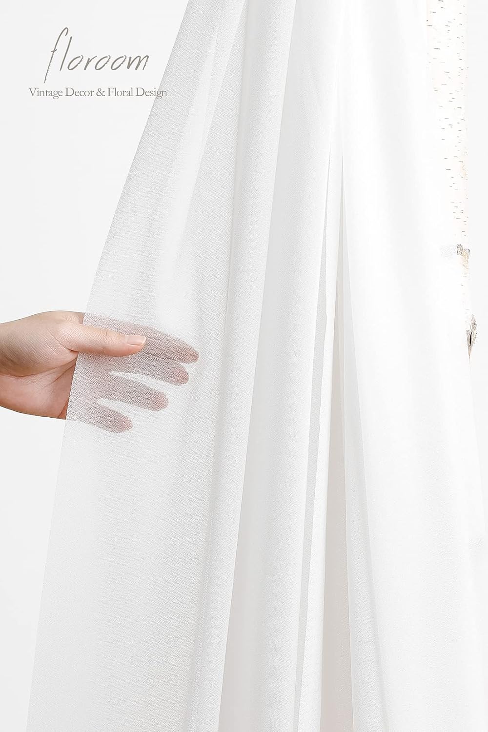 Floroom Wedding Arch Draping Fabric 2 Panels 20Ft White Chiffon Fabric Drapes Arbor Drapery Wedding Ceremony Reception Swag Decorations