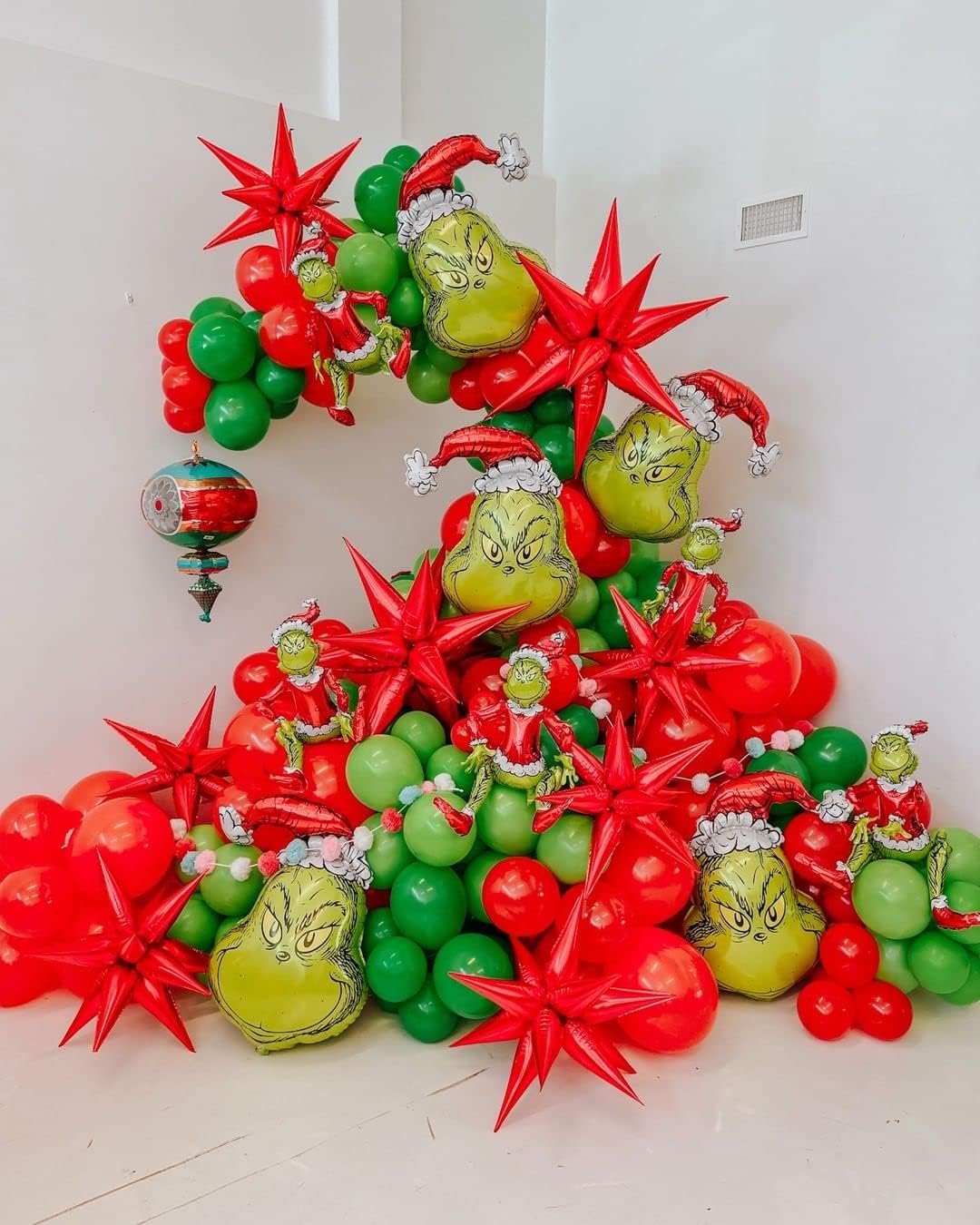 3pcs 26inch 3D Explosion Star foil balloon, christmas day red Foil Cone star burst Balloons for Birthday Wedding New Year Party Event