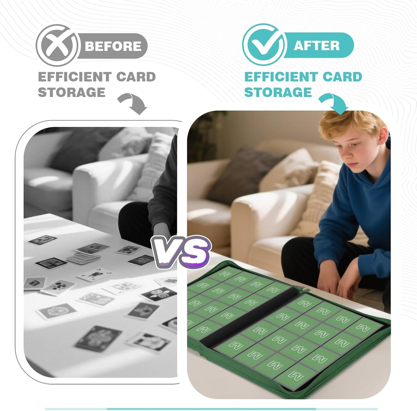 Premium Card Binder 16 Pocket,Trading Card Binder Holds up to 1000+Cards Sturdy Card Collection Album, Card Holder Folders for MTG, TCG, Game Cards & Sports Cards