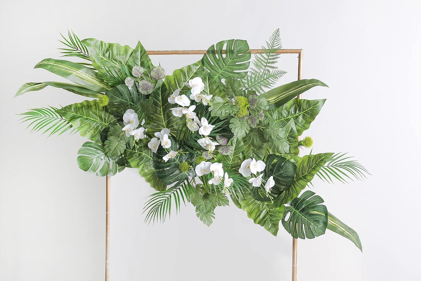 Serra Flora Artificial Greenery Spray Box Set(Pack of 30pcs) with 9 Kinds of Filler for Safari Jungle Hawaiian Luau Party Table Decoration Wedding Birthday Theme Party Decorations (Palm Leaves)