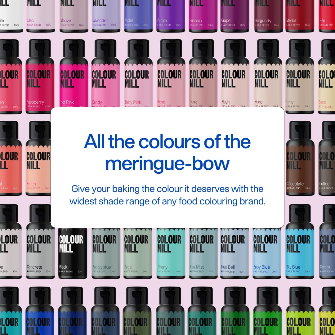 Colour Mill Pastel Pack Aqua Blend Water-Based Food Coloring, 20 Milliliters Each of 6 Colors: Baby Blue, Baby Pink, Lavender, Lemon, Mint and Peach