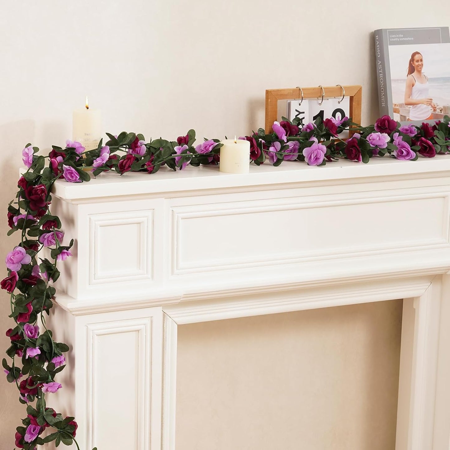 12 Pcs 99 Ft Flower Garland Rose Vines, Rose Garland for Decoration, Flower Vine for Room Table Birthday Wedding Party Garden Wall Decor