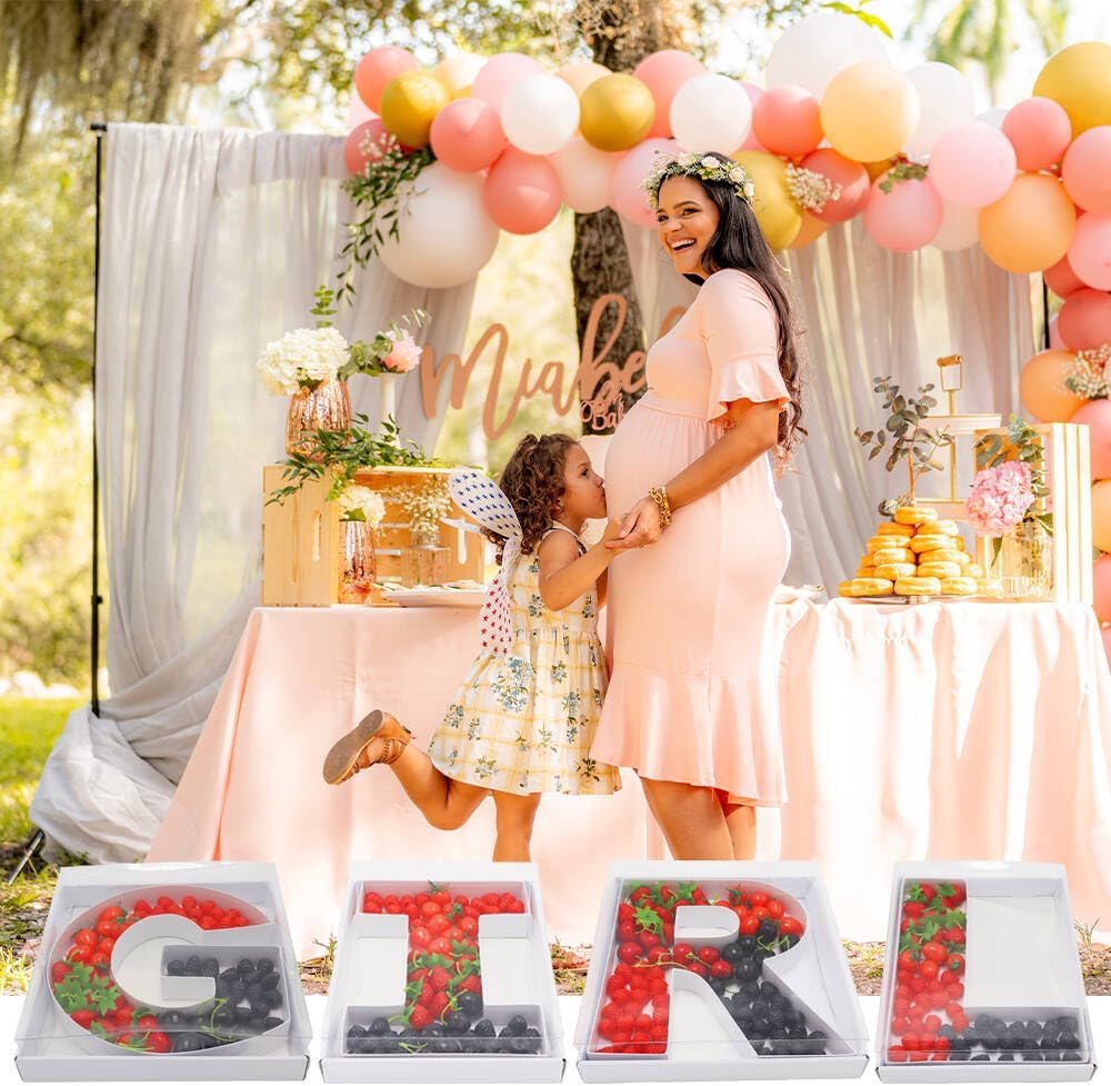 12" Fillable Cardboard Letter Charcuterie Gift Cupcake Box With Cover Sweets Packaging (G)