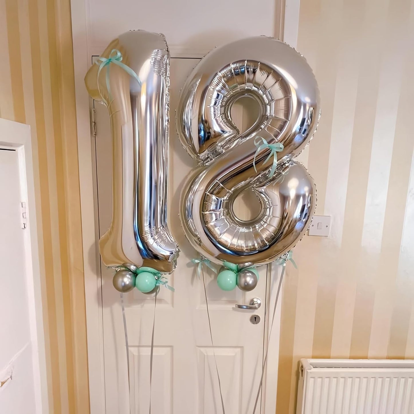 Silver 7 Balloon,40 Inch Number 7 Balloon,7 Birthday Balloon Decorations,Helium Silver 7 Balloon Number for Birthday Party Decorations