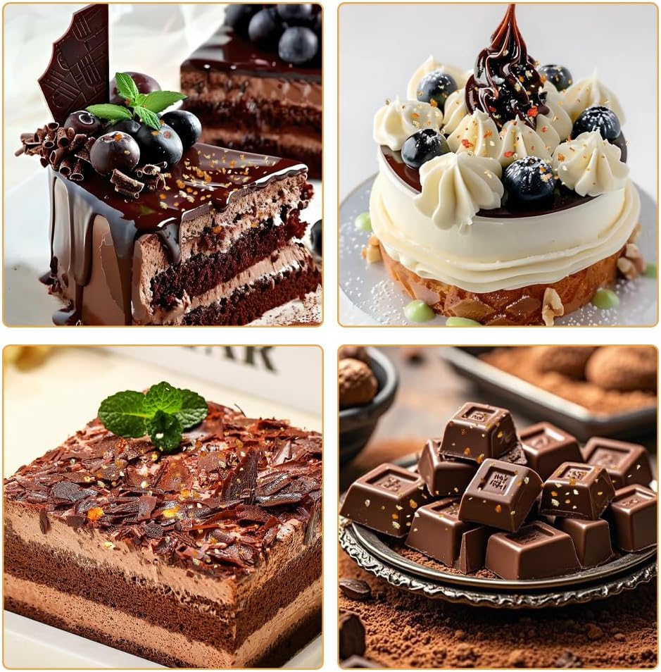 Joyzan Gold Flakes, Gold Foil Leaf Decoration Imitation Metallic Chocolates Baking Sheet Cake Decor Tweezers Resin Cooking Dessert Makeup Nail Art DIY Craft Jewelry Making Painting Slime 20g 2 Bottles