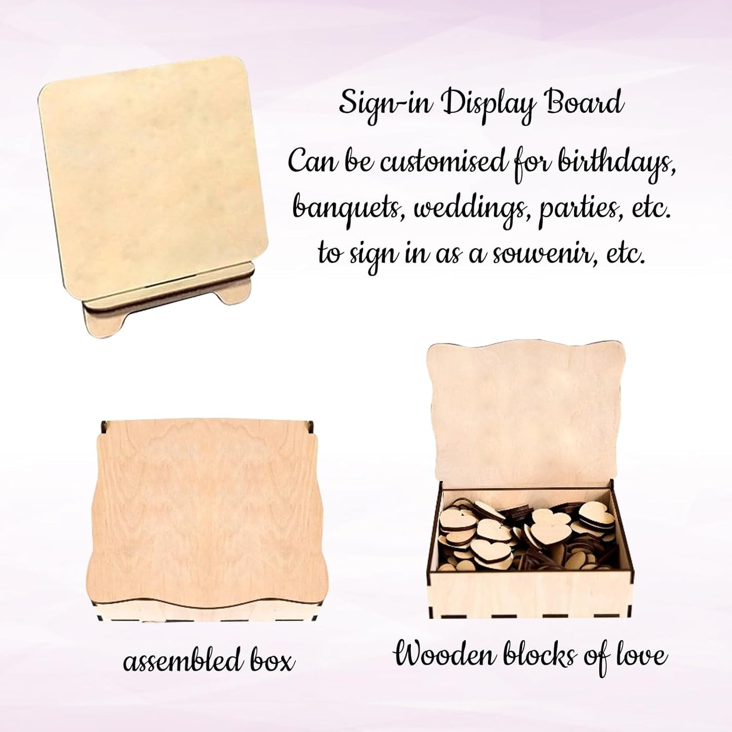 Personalized Wedding Guest Book Alternative Custom Name & Date Guestbook Sign Customized Guest Book Drop Box Decor for Wedding Anniversary Party Birthday(Style 10)