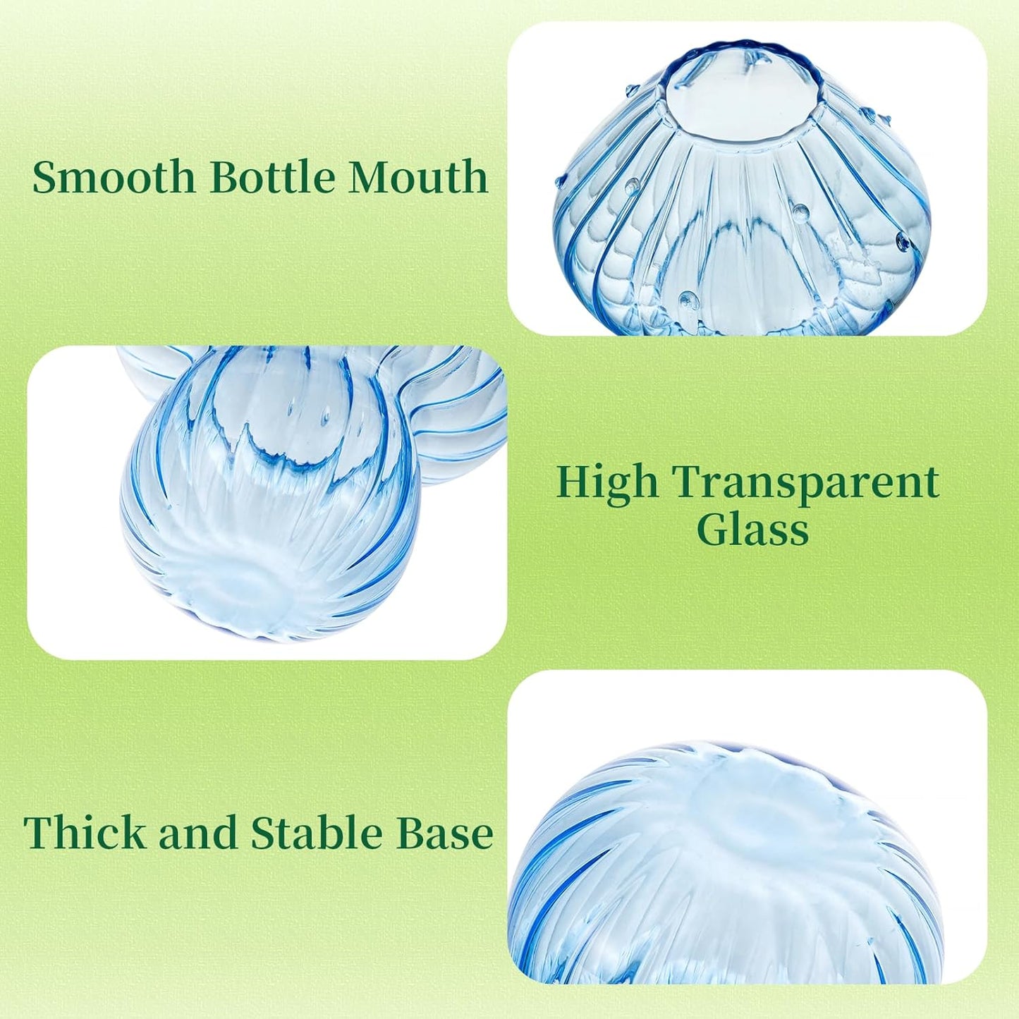 Glass Propagation Station for Plant: Mushroom Planter with Wooden Stand for Home Office Decor - Unique Propagation Jars for Plant Lovers - Set of 5 Hydroponic Mushroom Vases Gift for Mom