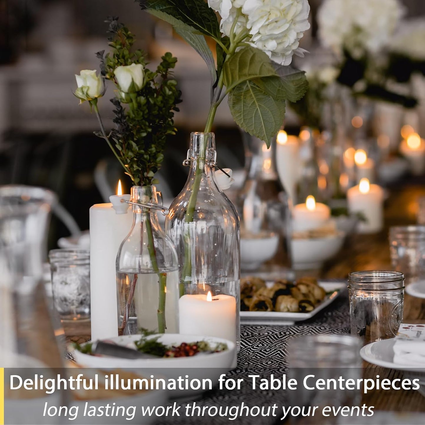 Flameless Candles Battery Operated with Remote Timer, 3D Moving Flame Flickering, Last 600+ Hours Battery Candles, 3" x 4" Ivory Real Wax Electric LED Candle for Wedding Party, Set of 2