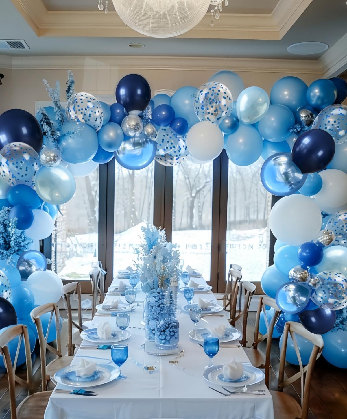 300 Pcs Blue Balloons 12 Inch Different Shades of Blue Party Balloon Set, Suitable for Wedding, Graduation, Birthday Party Various Event Decorations