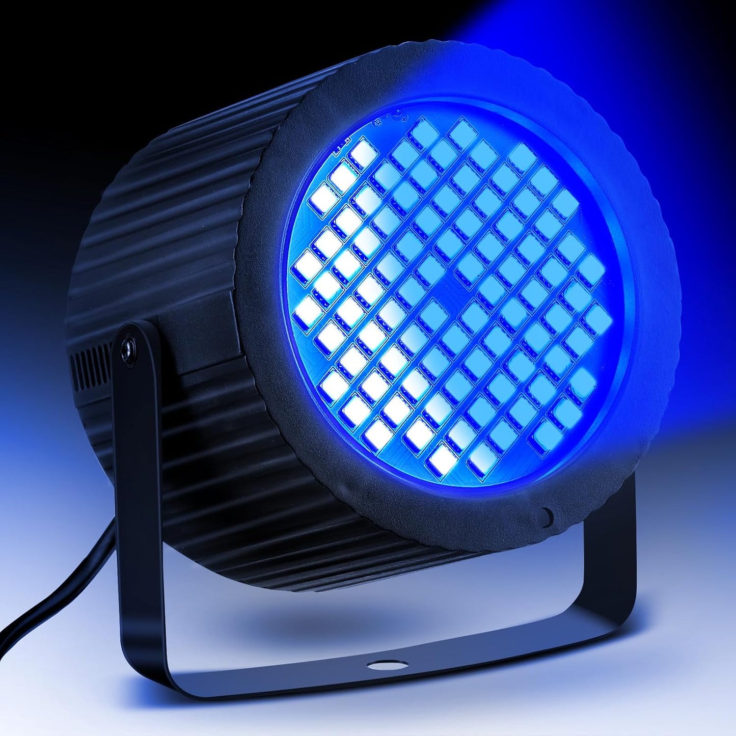 Funtery 2 Pcs Bright White Strobe Light 88 LEDs Flash Party Lighting Speed and Sound Modes Flashing Stage Lights for Christmas Easter Birthday Party Room Dance DJ Bar Karaoke Show Wedding(Blue)