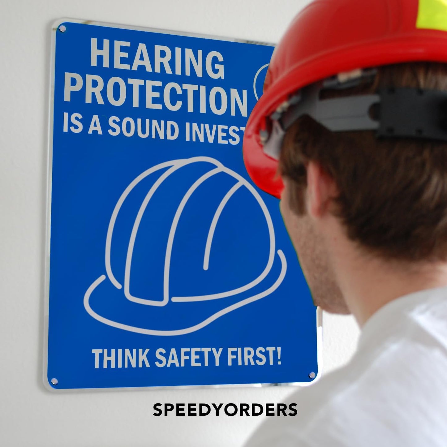 Custom Metal Signs, Personalized Aluminum, Waterproof Business Signs, White Aluminum (Blue Background, 14x10 In)