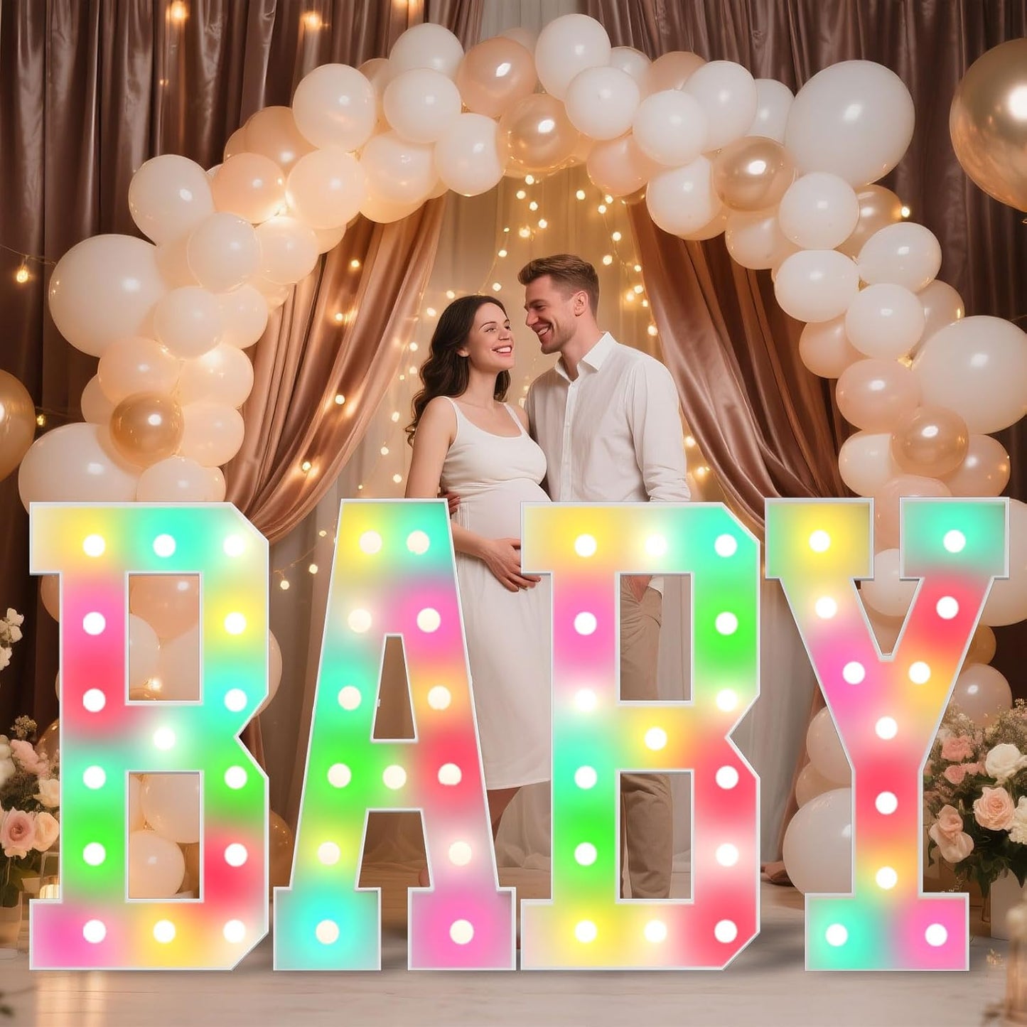 Ledido 4FT Marquee Light Up Letters, 34 Colors Changing Marquee Letter 4 Feet Tall with Remote, Big Letters for Party Wedding Graduation Birthday Decorations, Large Light Up Letter R