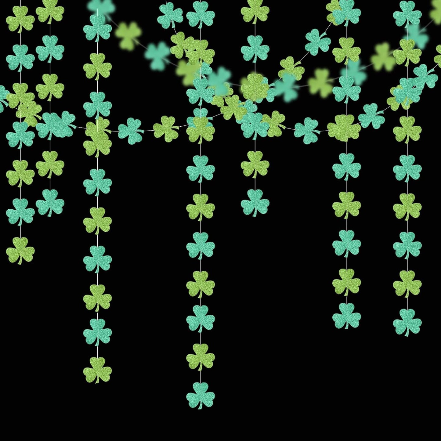 St-Saint Patricks-Day Decorations Shamrock Green-Garland - 35ft St. Patrick's Day Decorations Hanging Decoration Streamers Banner, Baby Birthday Irish Party Decor Accessories Panduola