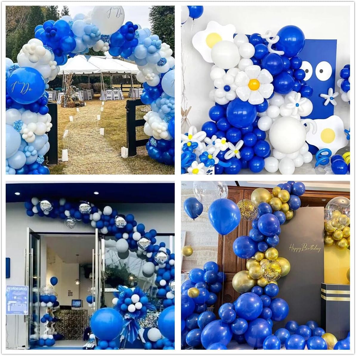 412pcs Royal Blue Balloons 18 12 10 5 Inch Blue Balloon Garland Arch Kit Different Sizes Matte Latex Balloons for Baby Shower Birthday Wedding Party Decorations