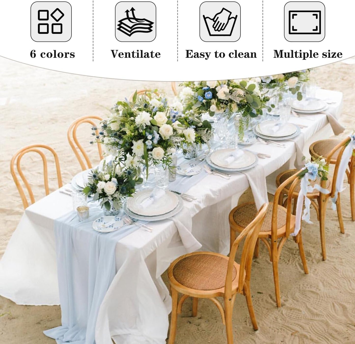 Fitable White Table Clothes for Rectangle Tables, 6 Pack - 90 x 132 Inch - Reusable and Elegant Tablecloths, Polyester Fabric Table Covers for Wedding, Party, Banquet, Formal Events