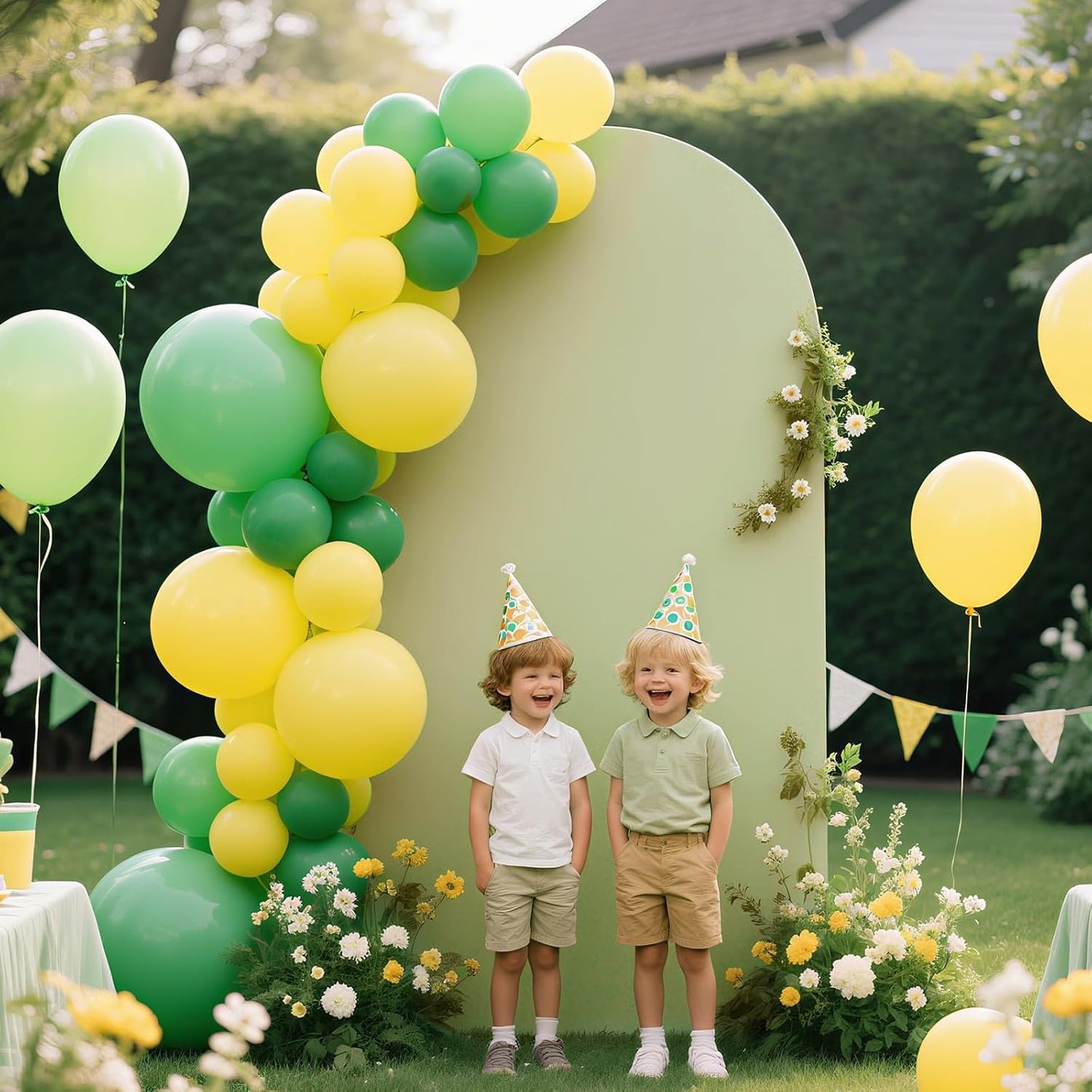 Ledido Wedding Arch Backdrop Cover 6FT Arch Covers Fitted Stretchy Spandex Round Top Stand Backdrop Cover for Wedding Banquet Ceremony Birthday Party Baby Shower Event Decoration,Green