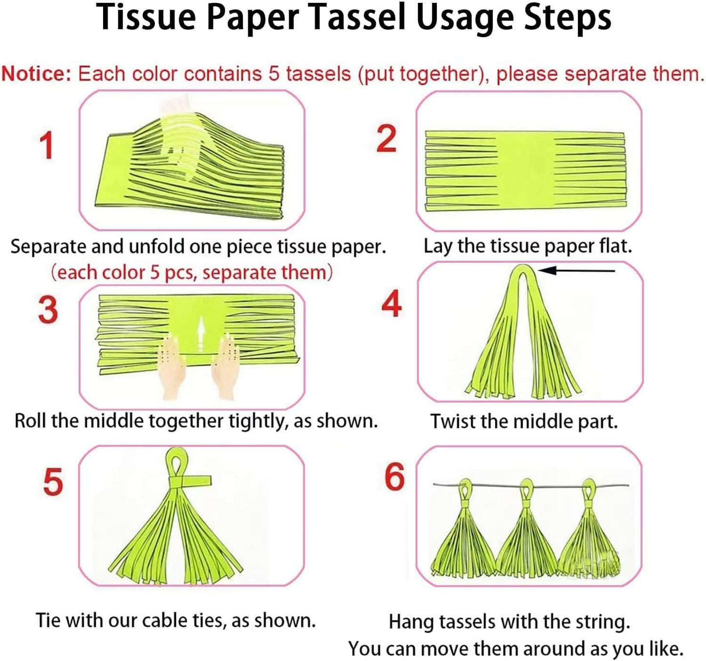 Blue Party Decorations,Navy Blue Light Blue and Blue Paper Tissue Tassel Garland Banner,15 Pcs