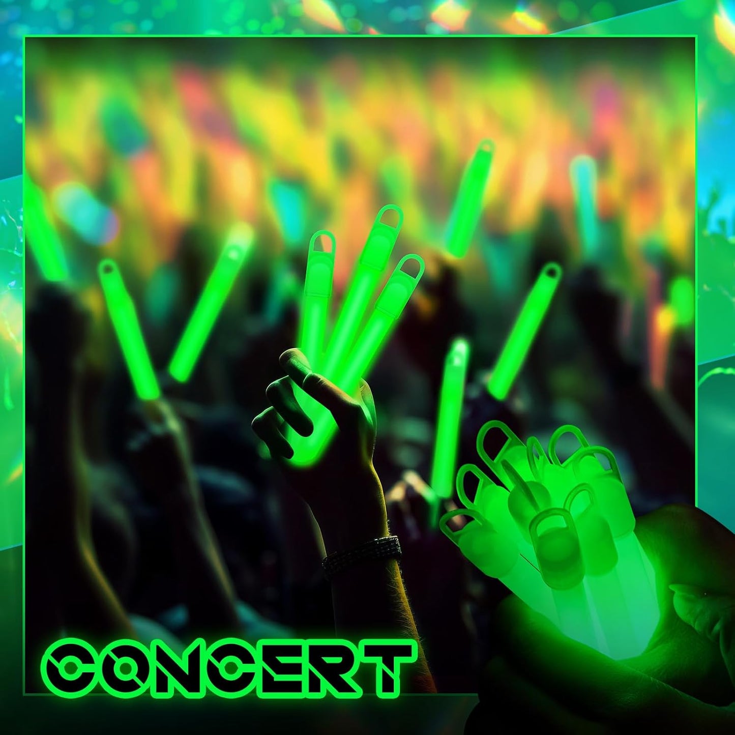 Lewtemi 4" or 6" 100 Pack Bright Glow Sticks Bulk, Glow in The Dark Party Supplies Birthday and Holidays Party Favors