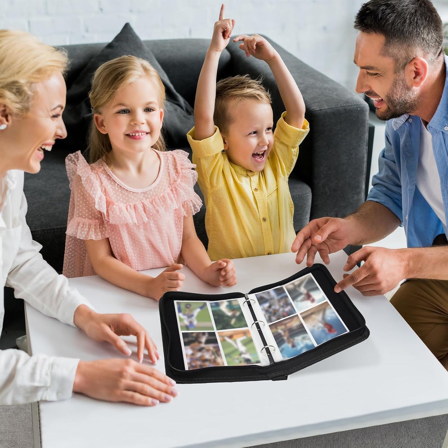 Baseball Card Binder,Trading Card Binder 4 Pocket,400 Pockets Card Holder with 50 Removable Sleeves,Trading Card Albums for Game Cards,Premium Card Book, Game Cards & Sports Cards White