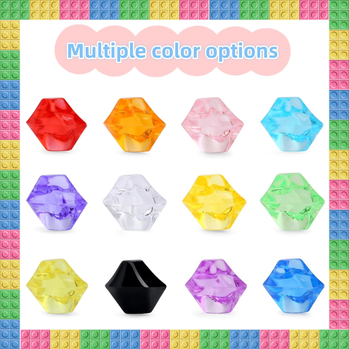 YATOJUZI 500pcs Fake Ice Cubes Purple Assorted Acrylic Crushed Rocks Vase Fillers Plastic Diamonds Gems for DIY Party Wedding Centerpiece Table Scatter Prop Display 0.5" (Random Color)