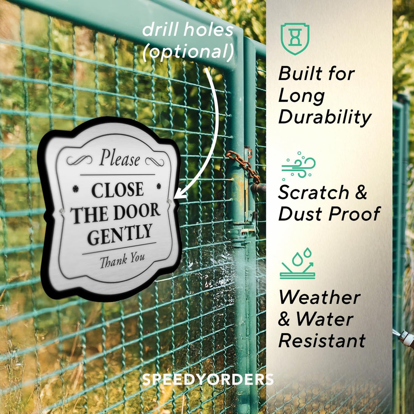 Custom Decorative Outdoor Metal Signs, Personalized Aluminum Signs, Customized Driveway Signs, Waterproof Signs Made In USA, Design 3 Metalic Silver 18x18 In