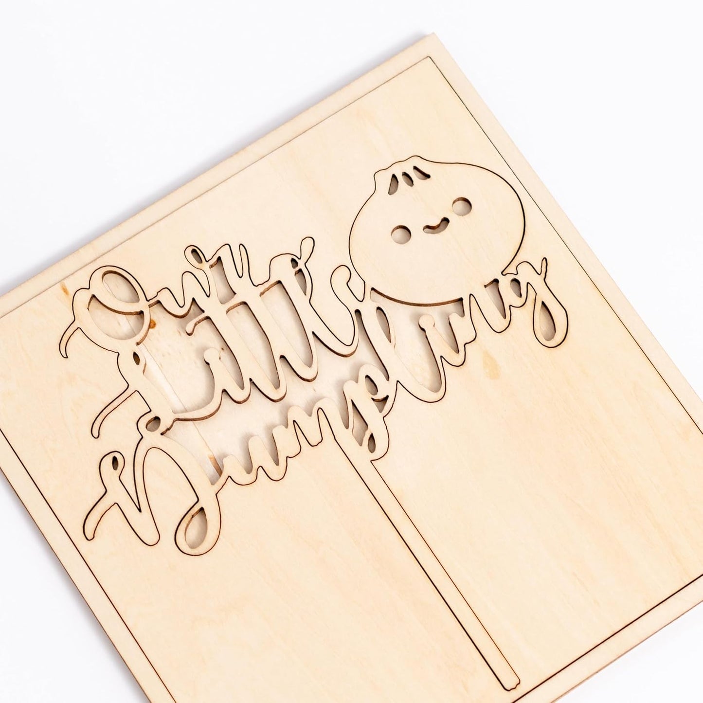 Little Dumpling Wood Cake Topper - Baby Shower Party Decor, Dumpling Themed Party Supplies