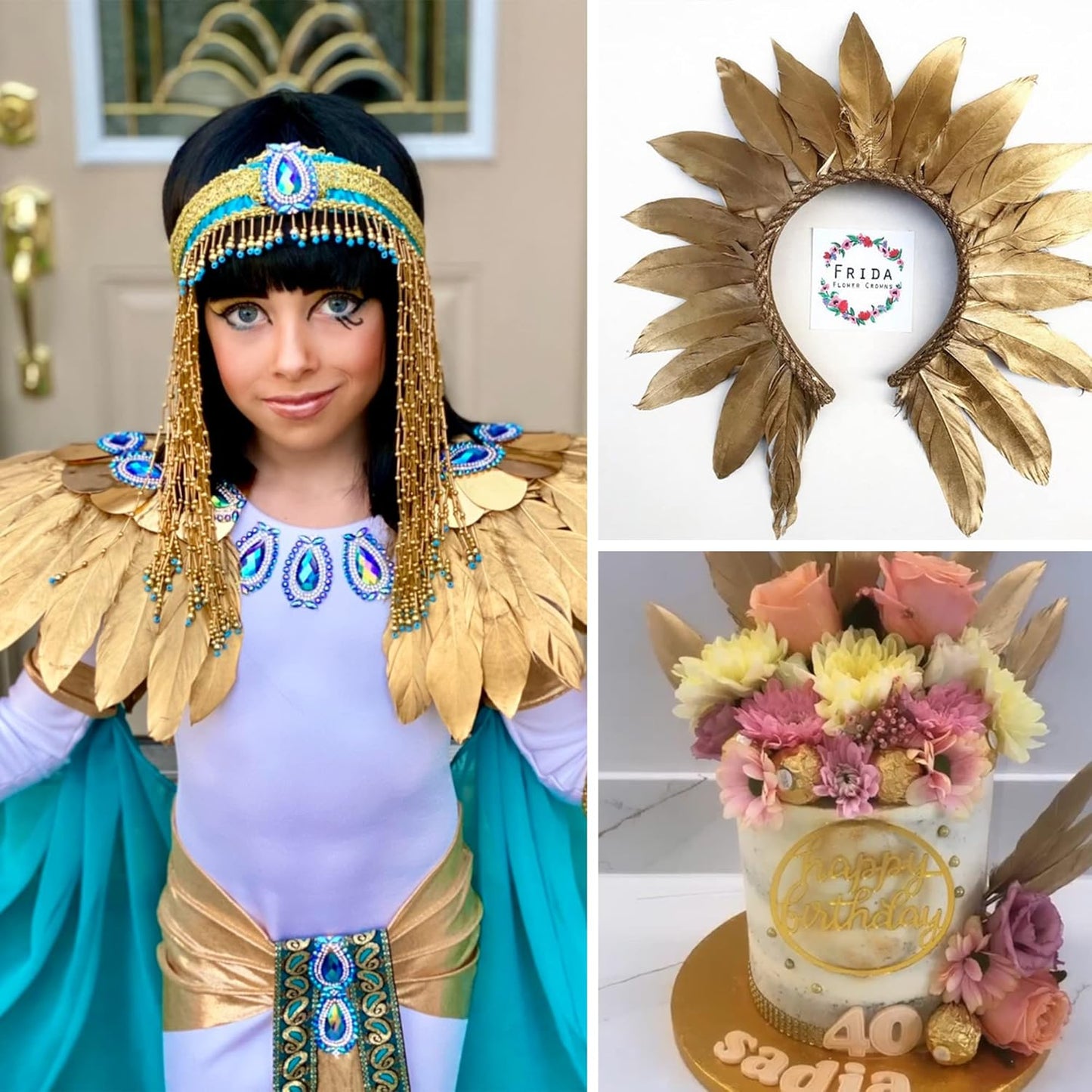 Larryhot Gold Goose Feathers for Crafts - 6-8 inch 60 pcs Natural Feathers for Wedding Party Decorations,DIY Crafts and Clothing Accessories (Gold)