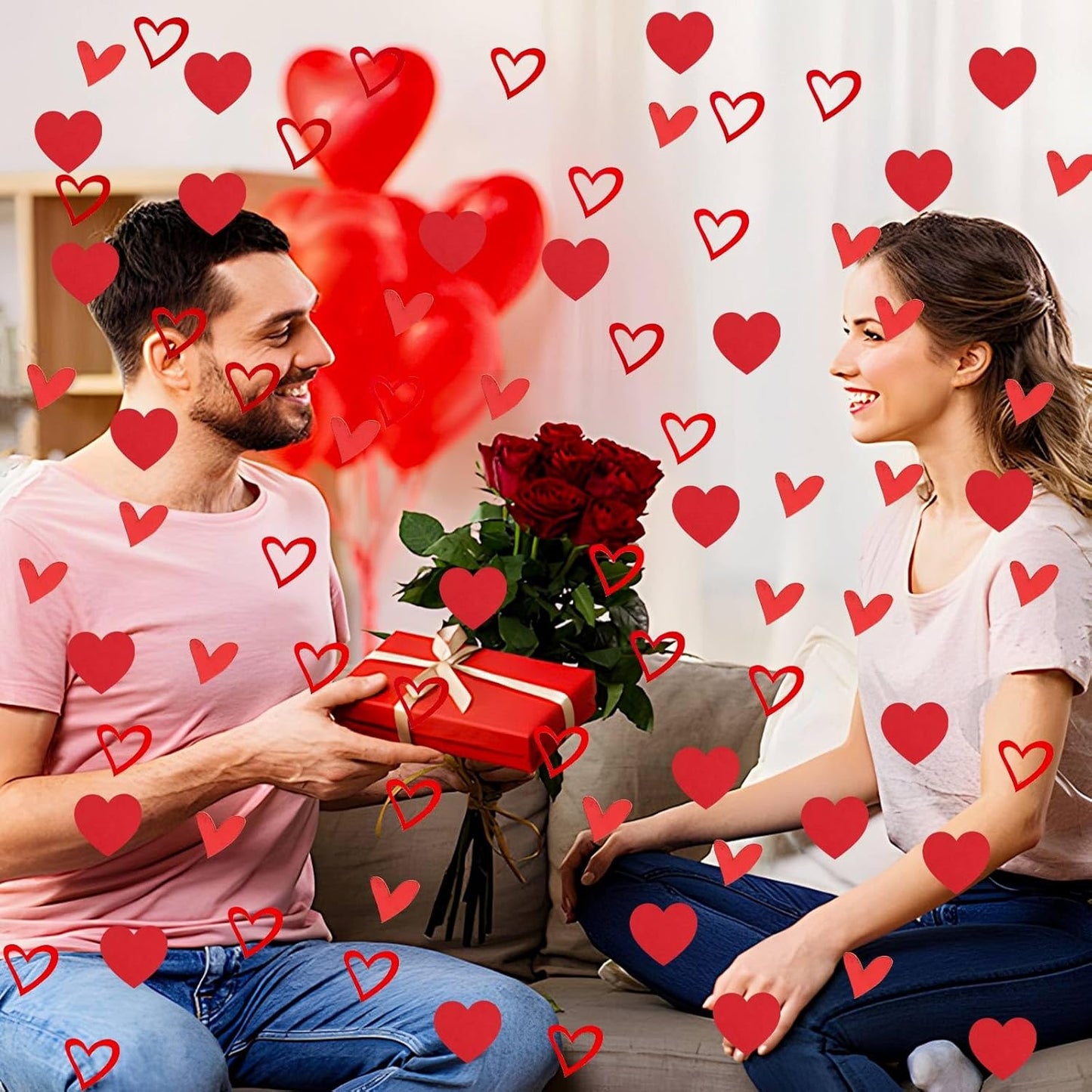 200 Pcs Red Heart Paper Confetti for Valentine's Day Wedding Baby Shower Birthday Party Table Decoration Supplies