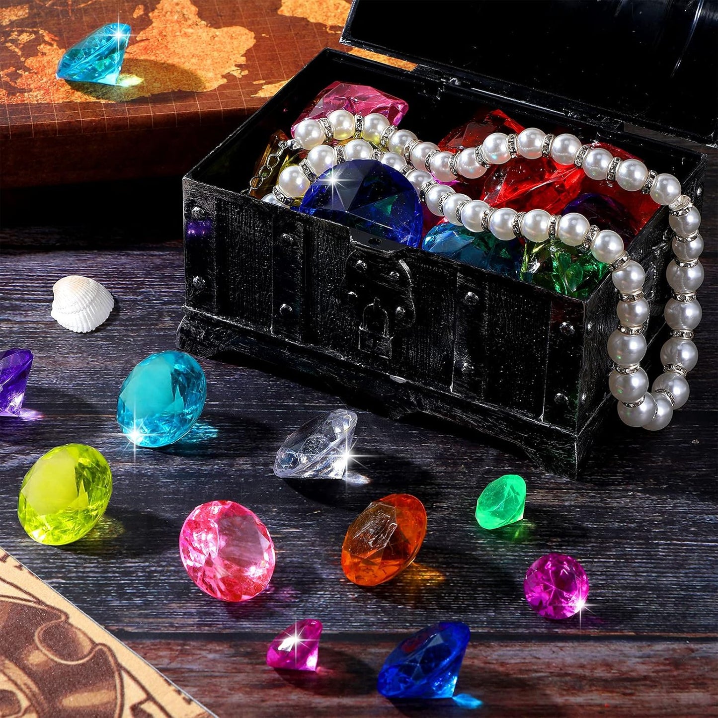 Hicarer 800 Pieces Diamond Decorations Acrylic Diamond Table Scatter Crystals for Table for Vase Fillers Party Decorations(20, 12, 10, 6, 3mm,Rainbow Color)