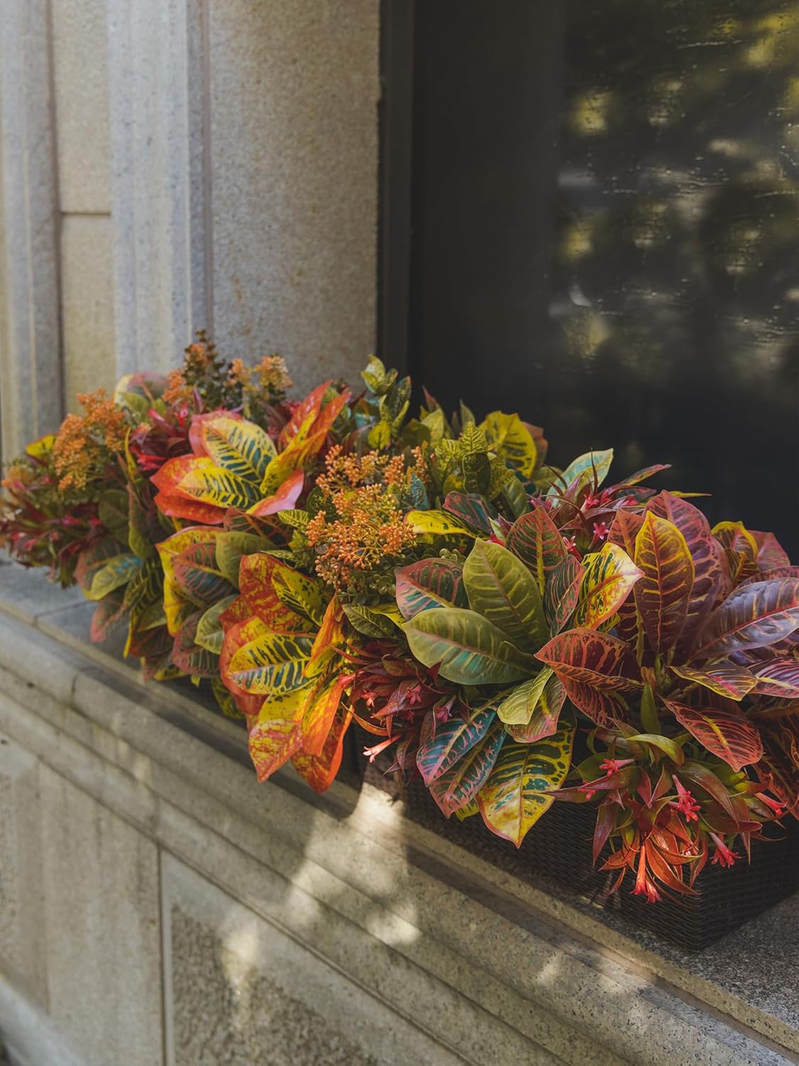 PARTY JOY 12 Bunches Artificial Fall Flowers, Fake Plants Outdoor, Fake Bushes UV Resistant Artificial Flowers Greenery Shrubs Faux Greenery for Outdoor Garden Patio Front Porch Yard Decor