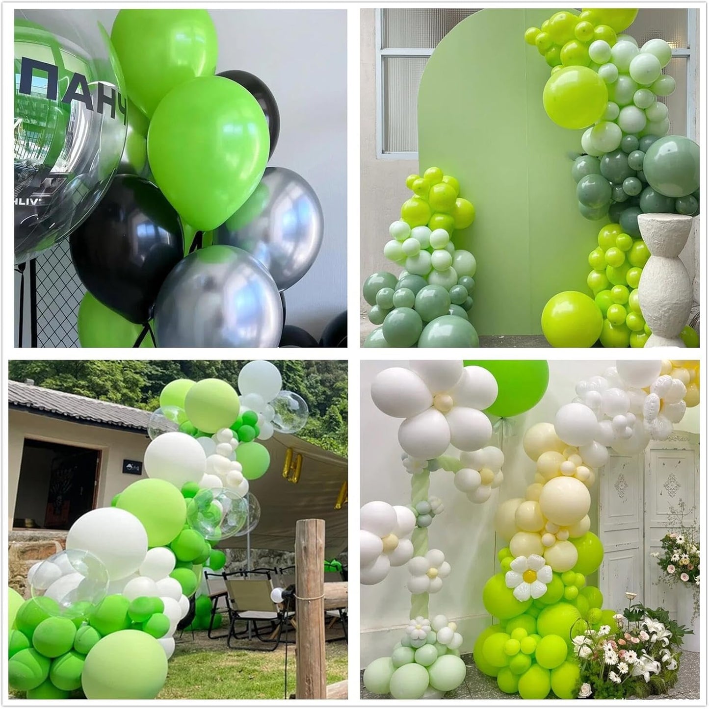 412pcs Lime Green Balloon Garland Arch Kit 18 12 10 5 Inch Different Sizes Matte Latex Balloons for Baby Shower Light Green Theme Birthday Summer Jungle Forest Party Decoration