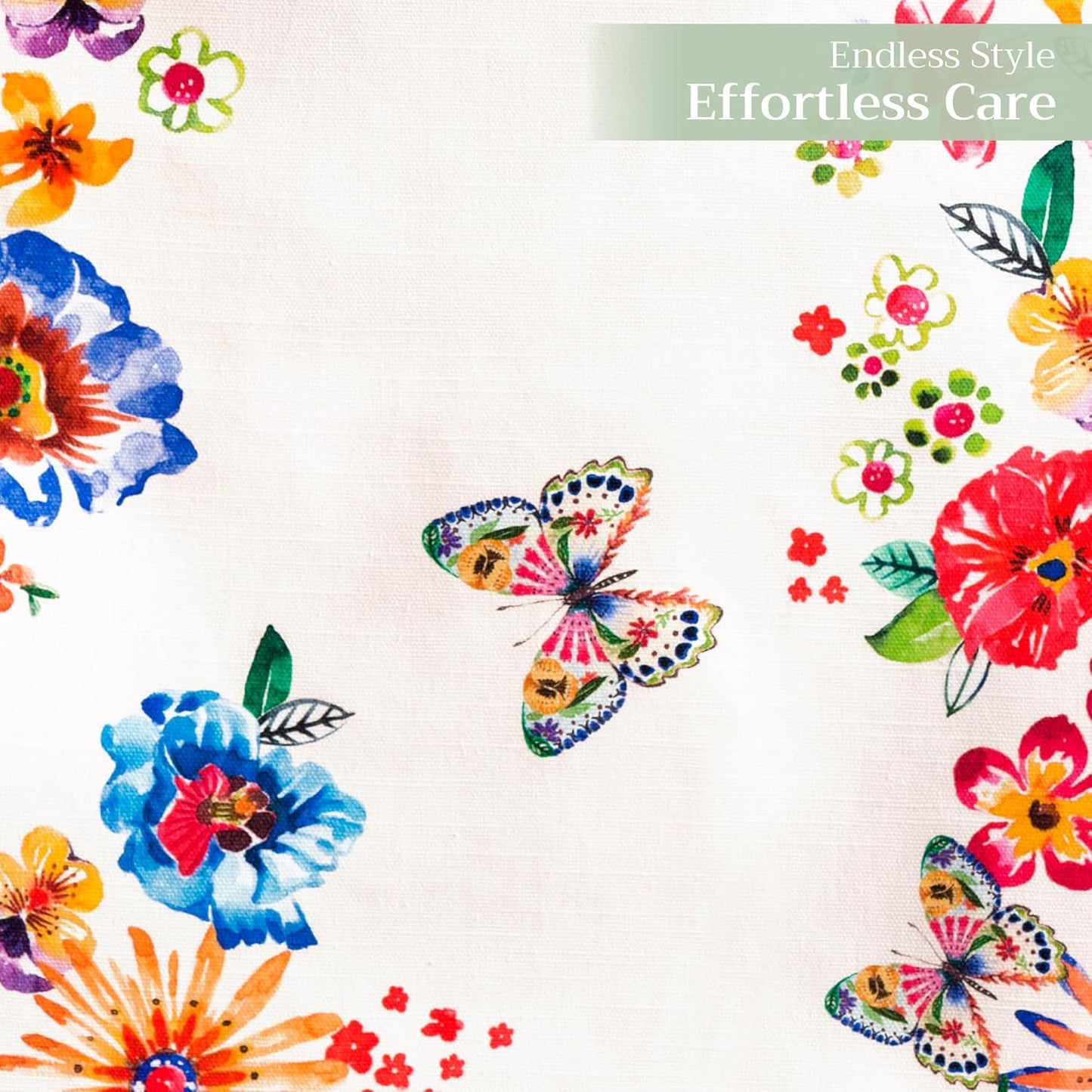 Maison d' Hermine Table Runner 100% Cotton Double Layer Table Runners 108 inches Long Decorative for Home Dining Party Wedding Bridal Shower Spring Summer (Happy Florals - High Summer, 14.50" x 108")