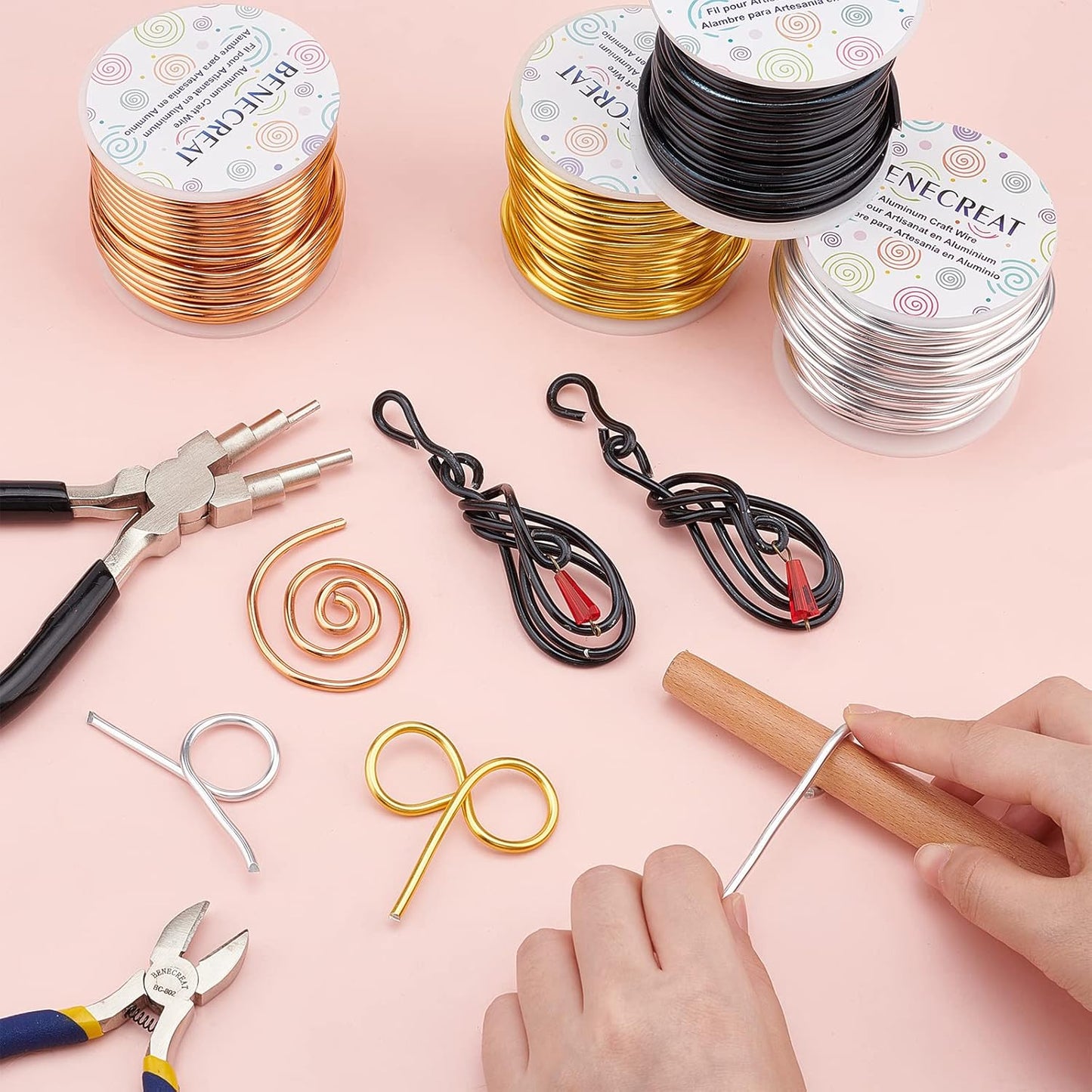 BENECREAT 9 Gauge 55FT Brown Jewelry Craft Wire Tarnish Resistant Bendable Aluminum Sculpting Metal Wire for Jewelry Craft Beading Work, Wreath, Tree Roots Model