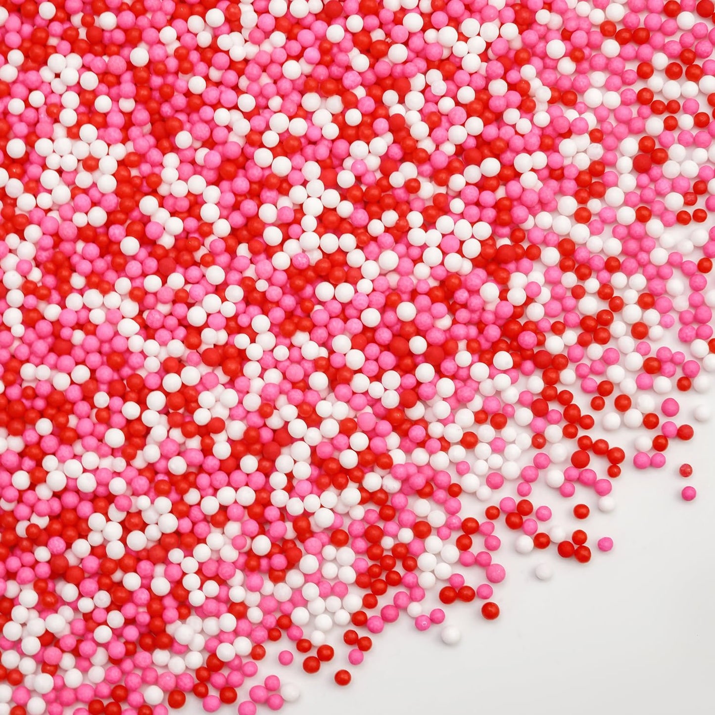 Pink Nonpareils Sprinkles, Edible Sprinkles For Cake Decorating, Pink Red and White Candy, 150g/5.29oz, Cupcake Topper, Cake Decoration, Mother's Day, Valentine's Day, Wedding Party Supplies