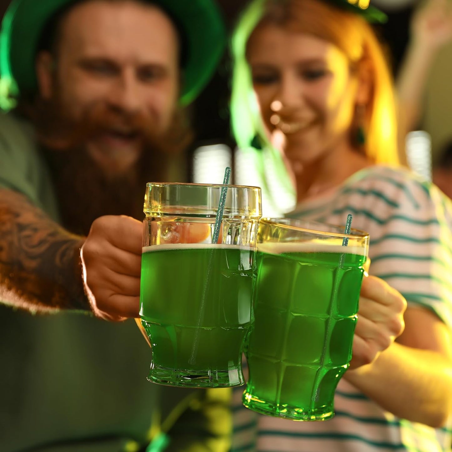 Coffee and Cocktail Stirrers, Reusable Plastic Drink Stirrer Sticks, 100 Ball Head Swizzle Sticks, Use as a Cocktail Garnish or Cake Pop Stick, and Restaurant Supplies, 6 inch (GREEN)