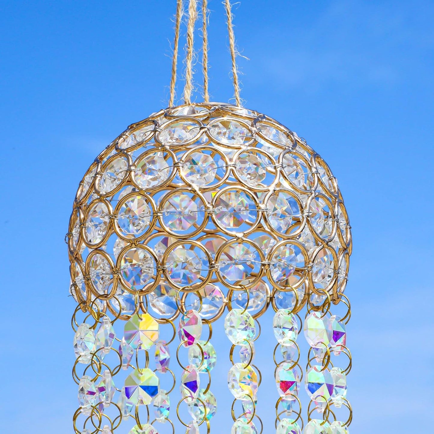 Chandelier Wind Chimes Crystal Suncatcher Window Hanging Sun Catchers AB Color Crystal Prism Rainbow Maker Pendant…