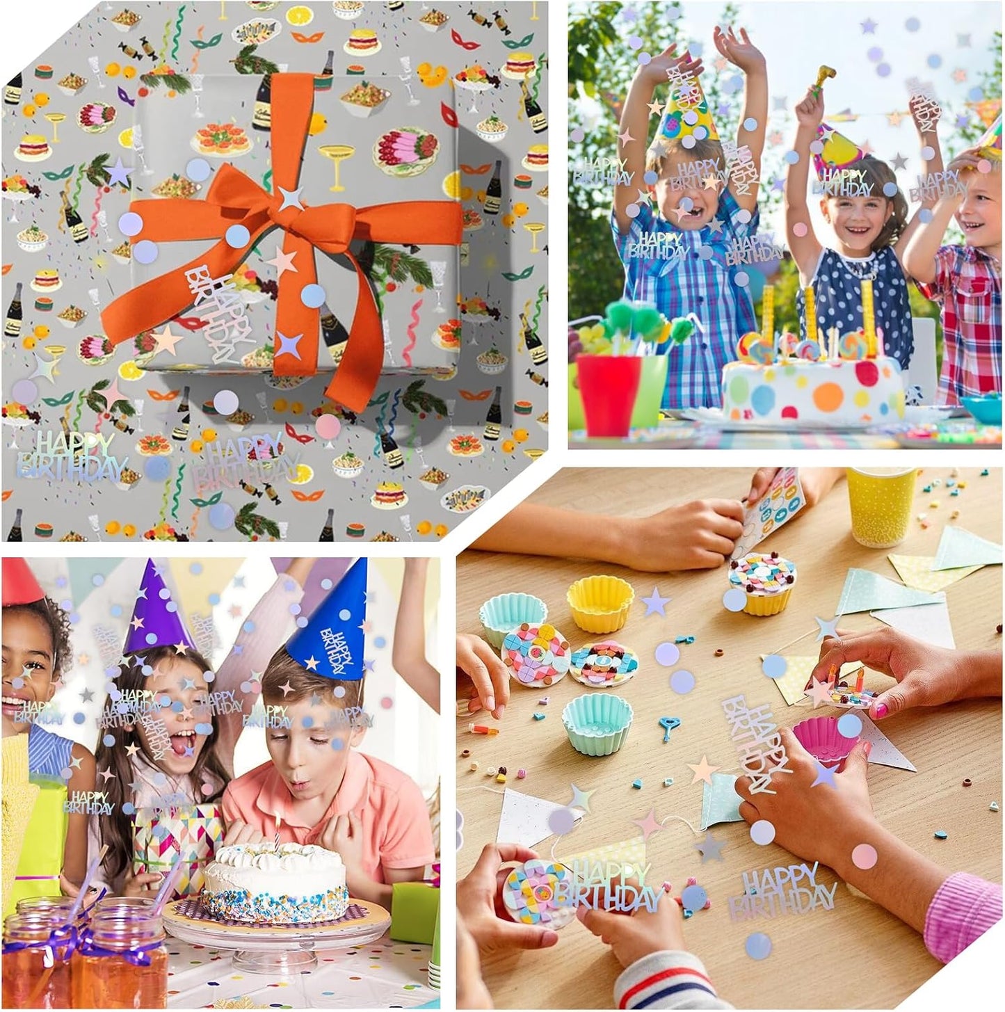 Birthday Confetti for Table, Glitter Birthday Confetti Metallic Foil Sprinkles Table Scatter for Kid Adult Party Baby Shower Decorations DIY Craft Festive Tables Decoration