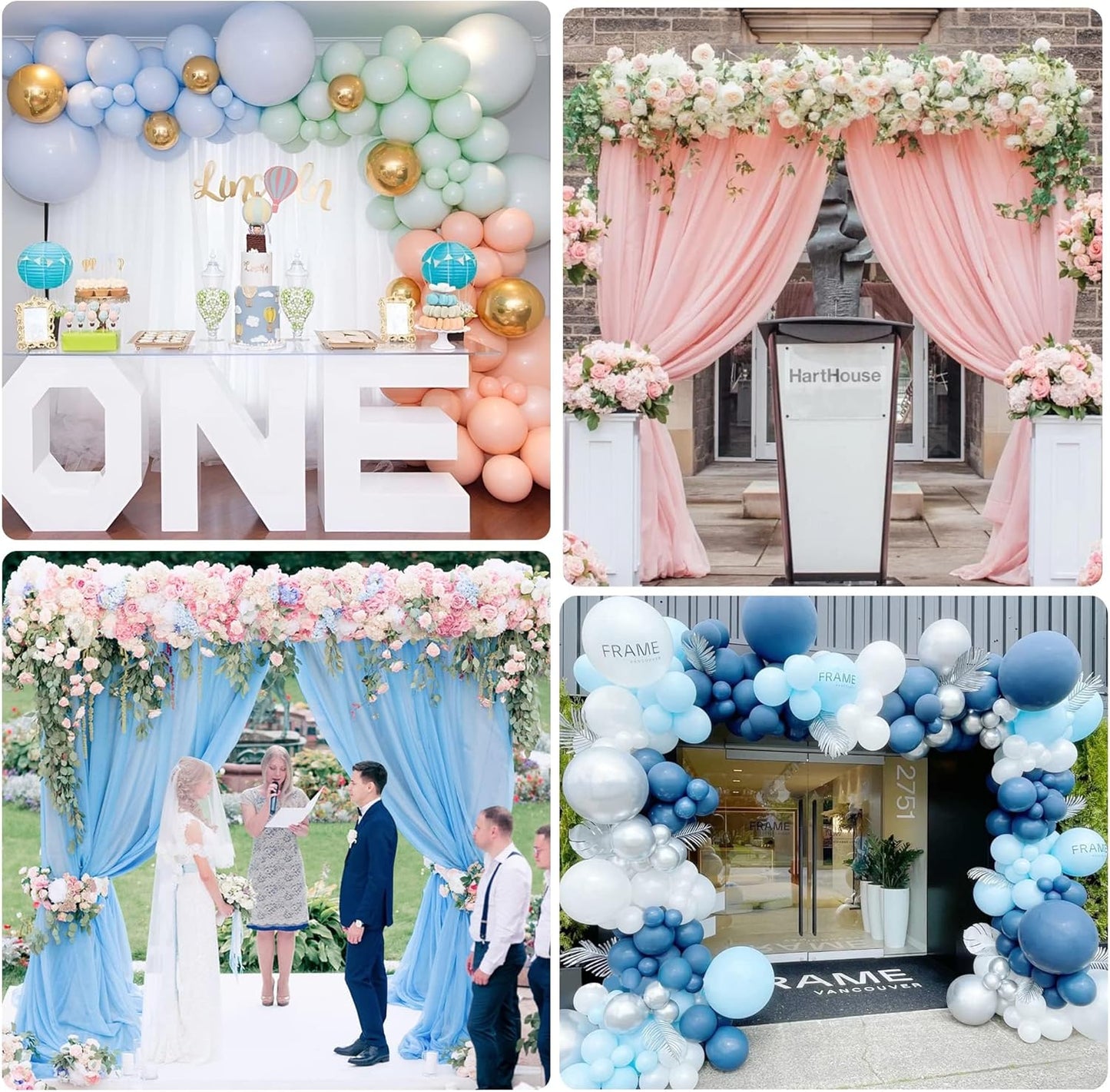 Wokceer 10 FT Backdrop Stand Heavy Duty Pipe and Drape Kit, Adjustable Black Backdrop Stands for Wedding Photo Booth Background Birthday Party Photography Exhibition Decoration