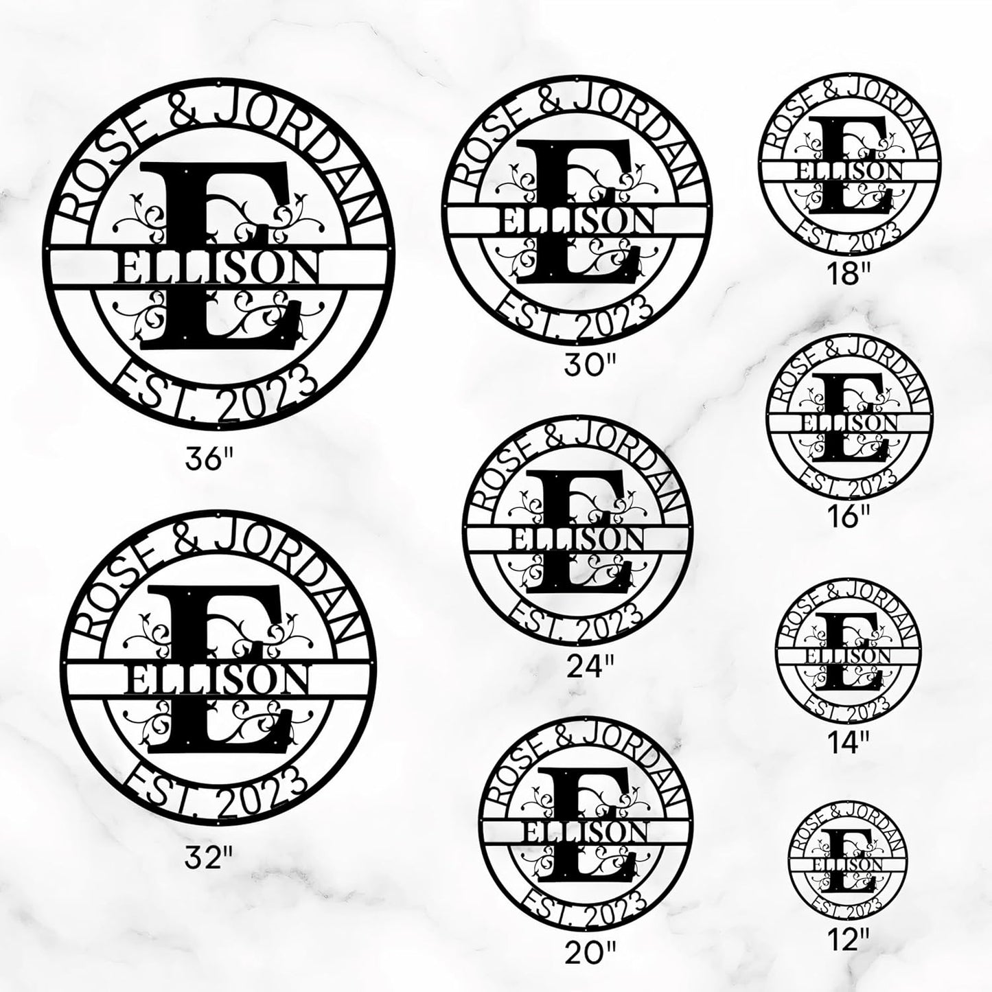 Personalized Metal Name Signs, Split Letter Monogram Wall Decor, Custom Last Name Sign, Family Name Sign for Outdoor, Personalized Wedding Gift, Garden Decor, Metal Wall Art, Housewarming Gift