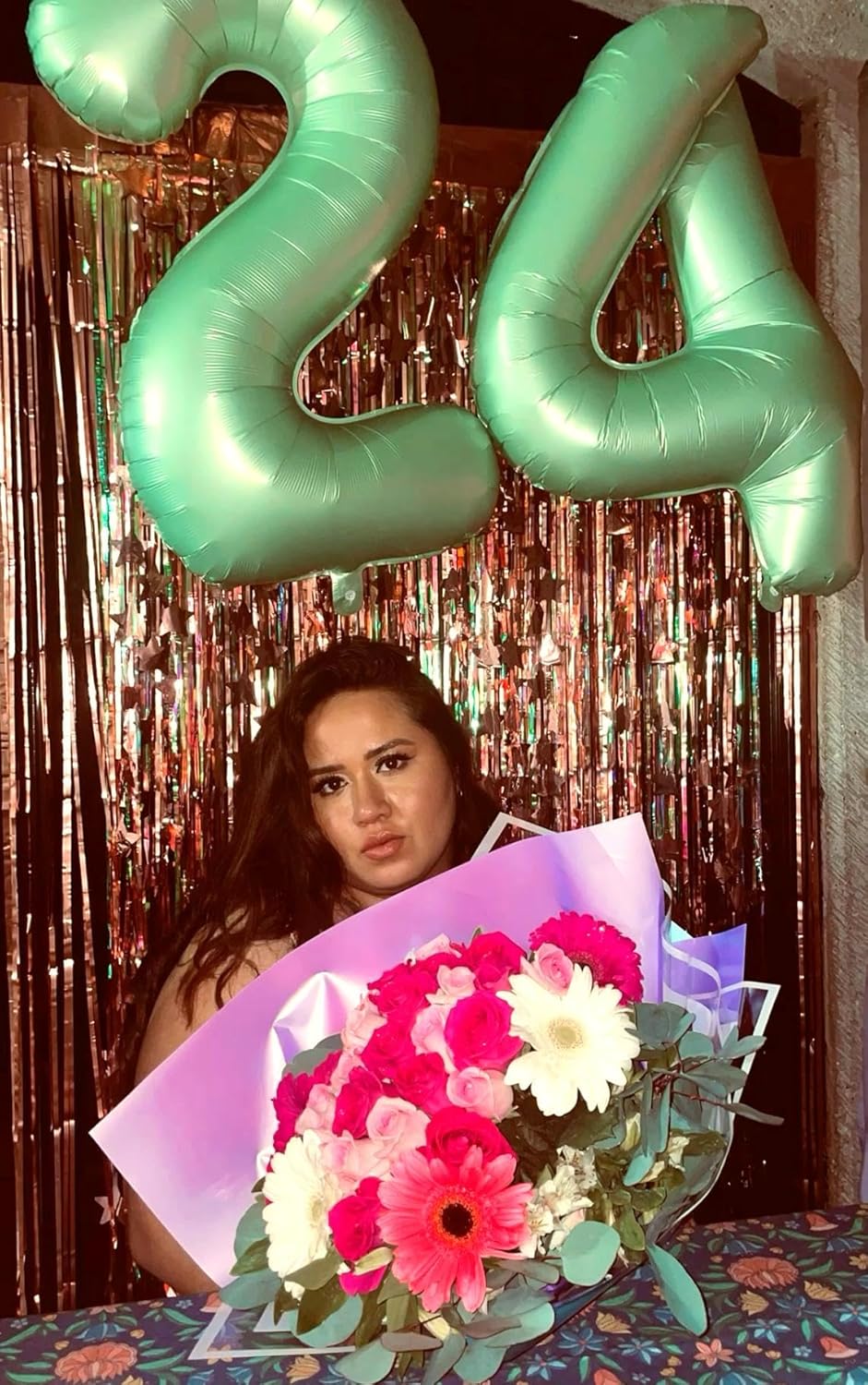 40 Inch Sage Green Large Number 4 Balloons, Giant Foil Number Four 14 24 34 40 44 Balloons, Oliver Green Mylar Big Balloon for Anniversary Graduation Decorations