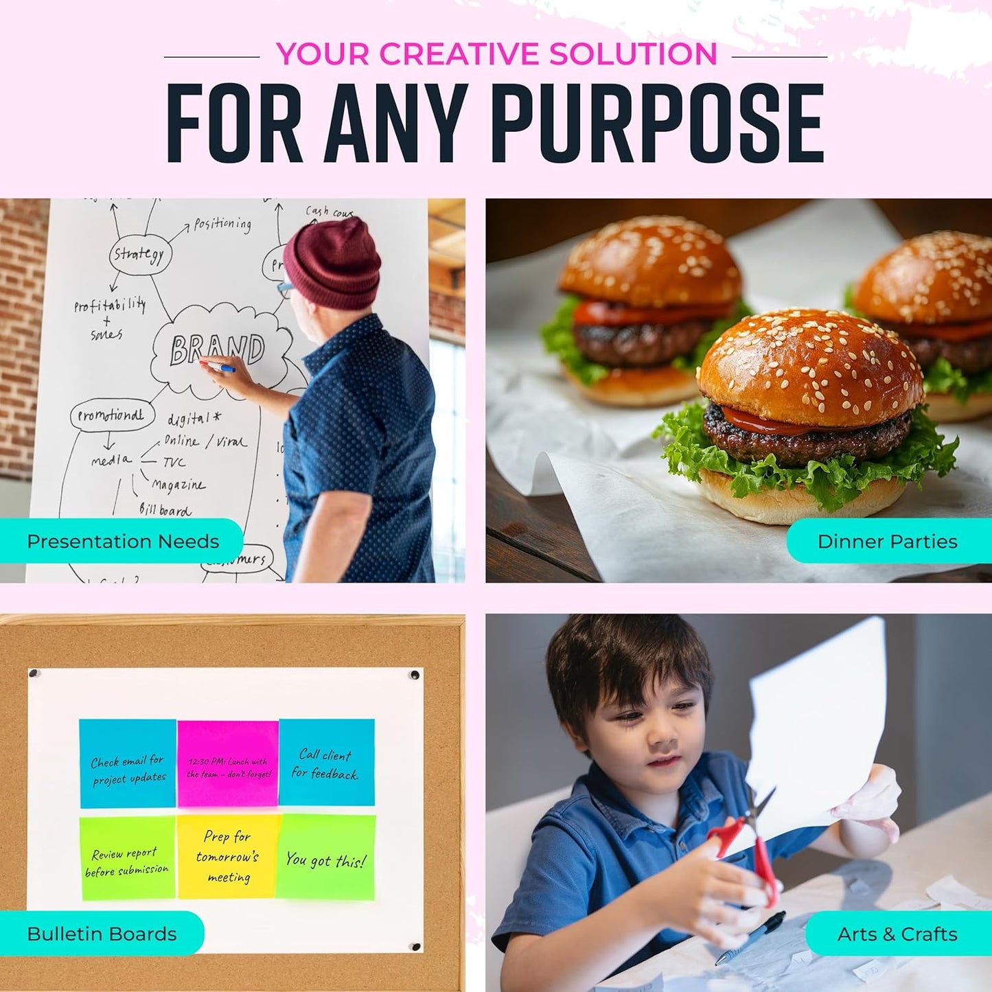 Bryco Goods Kraft Paper Roll - 18” x 75’ (900”) - Pack of 2 - White Easel Paper for Drawing, Painting, Arts & Crafts, Bulletin Boards, and Gift Wrapping - Made in The USA