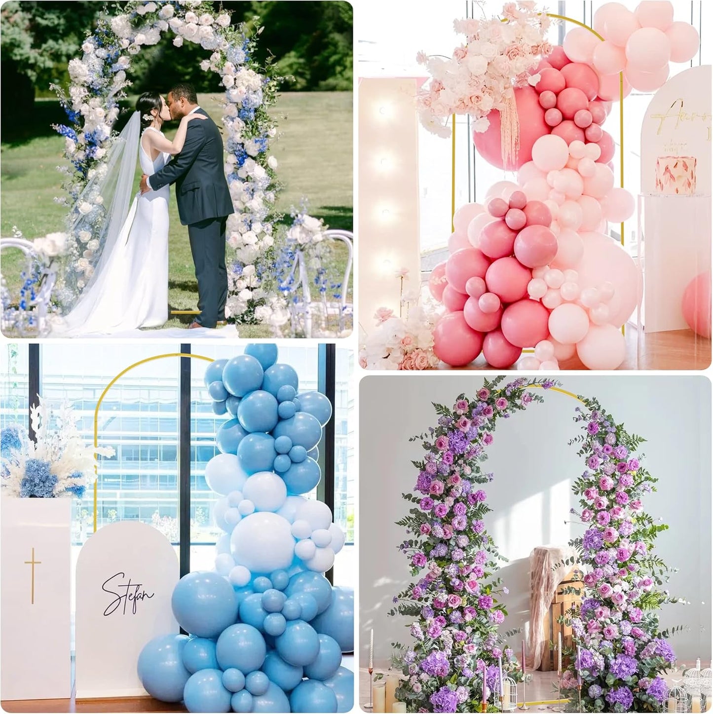 Putros Metal Arch Backdrop Stand 7.2FT Gold Wedding Balloon Arched Backdrop Stand Square Arch Frame for Birthday Party Bridal Baby Shower Ceremony Decoration