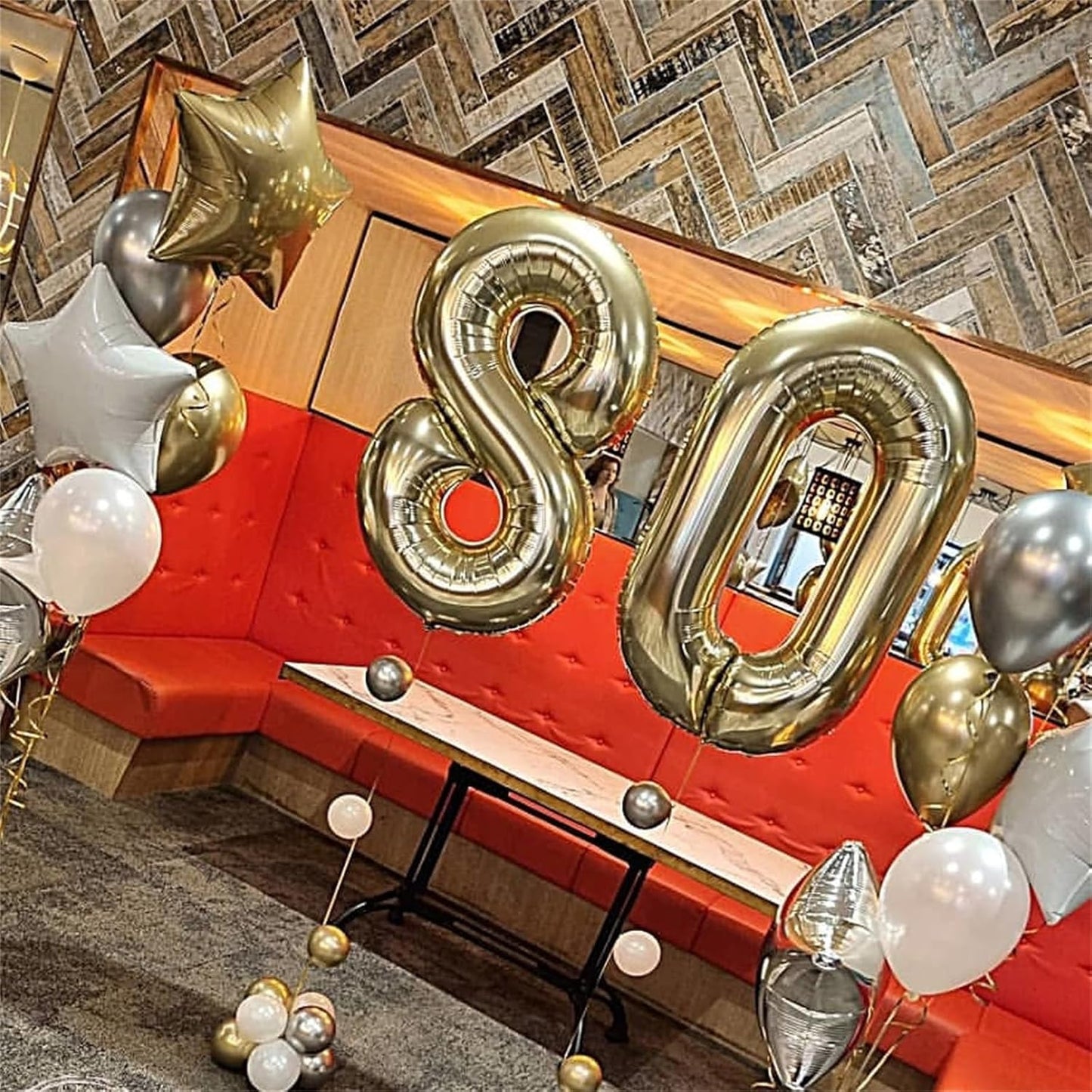 Champagne Gold Balloon Number 5, 40 Inch Large Self Inflating Foil Number Balloons 0-9, Light Gold Digital 5 Helium Balloon for 5th Girls Boys Women Birthday Party Graduation Anniversary Decorations