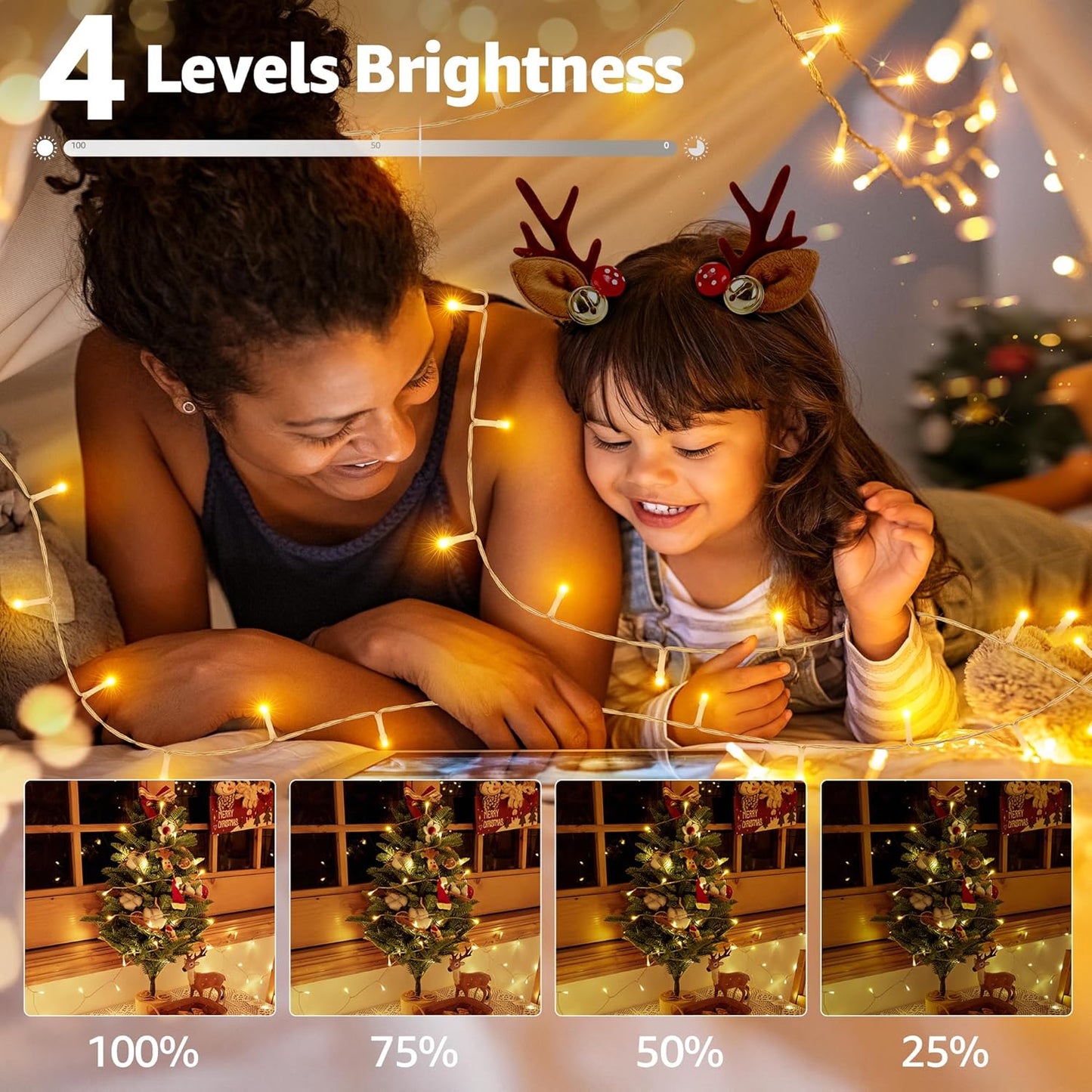 328 FT 1000 LED Christmas Lights Outdoor, Warm White Christmas Lights with Remote, 8 Modes String Lights Plug in Twinkle Fairy Light for Classroom Party Wedding Holiday Decor