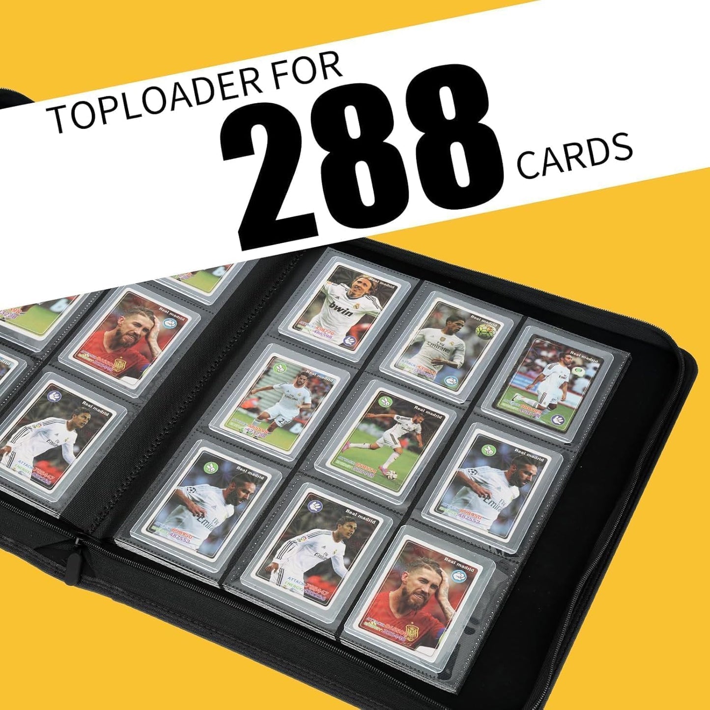 Toploader Binder with 9-Pocket Pages, Holds 288 "3×4" Rigid Toploader Hard Cases, Card Holder for Collectible Cards or Sports Cards, Durable Sleeves for Storage & Display (Emerald)