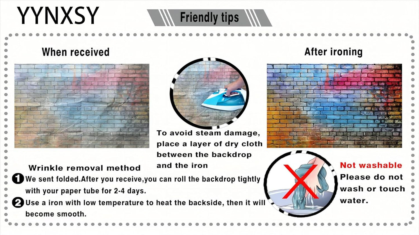 YYNXSY Colorful Brick Wall Photo Backdrop Retro Theme Stone Brick Wall Background Brick Design Microfiber Background Brick Decoration Brick Party Decoration Photo Background 10X8FT YY-24, Black