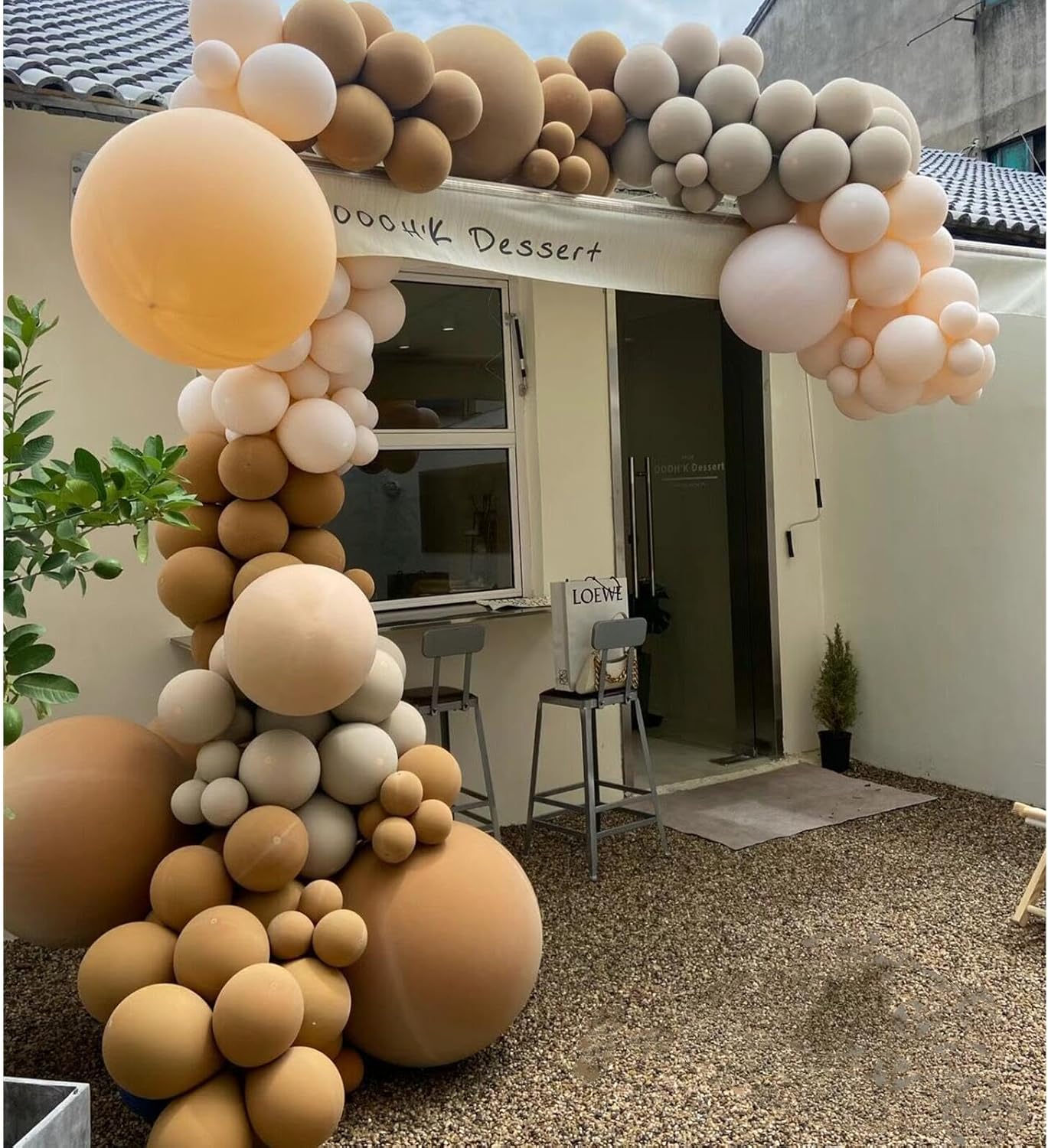 412pcs Brown Balloon Garland Arch Kit 18 12 10 5 Inch Different Sizes Matte Rretro Latex light brown Balloons for Baby Shower Birthday Wedding Graduation Anniversary Party Decoration