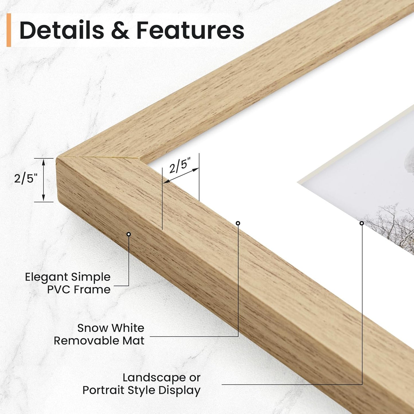 11x14 inch Picture Frame, 11x14 Photo Frames with 8x10 Removable Mat - High Definition Plexiglass - Vertical and Horizontal Display - Wall Hanging Frame - Oak Color, 12 Pack